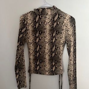 Snake print, tight, long sleeve shirt
